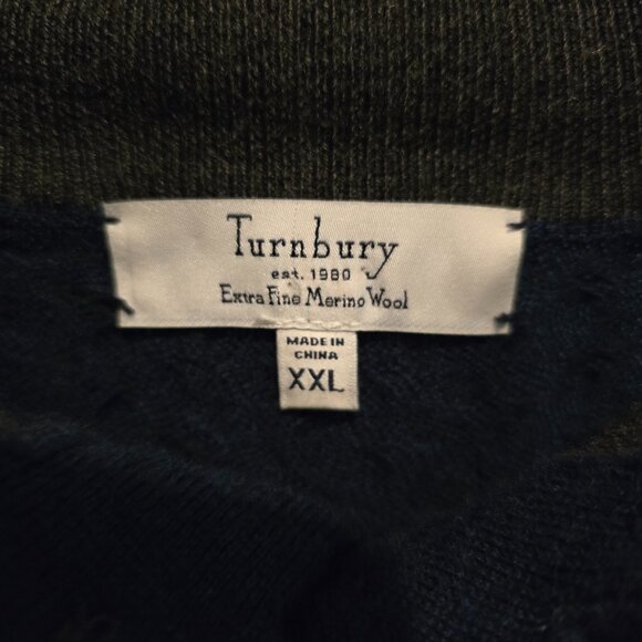 Turnbury Sweater Men's XXL Extra Fine Merino Wool Blue - Picture 8 of 10